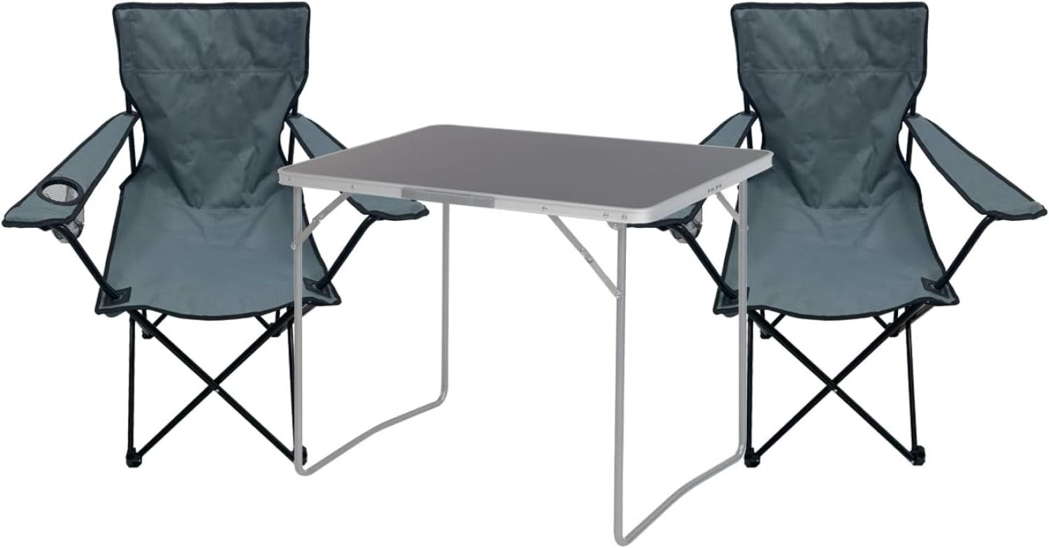 3-tlg Campingmöbel Set Campingtisch Anglerstuhl L80xB60xH68cm klappbar Bild 1