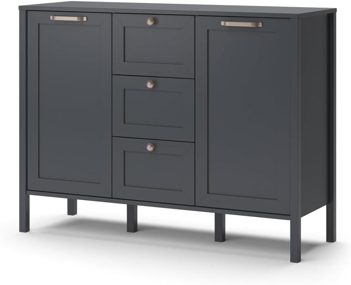 Vicco Kommode Wohnzimmerschrank Sideboard Ewan Anthrazit 120 cm Schublade Tür Bild 1