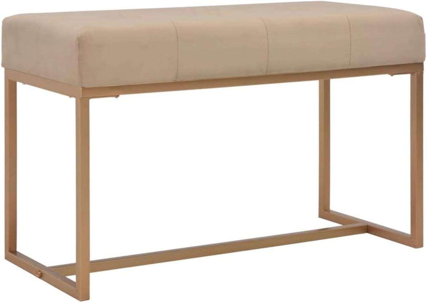 vidaXL Bank 80 cm Beige Samt 247559 Bild 1