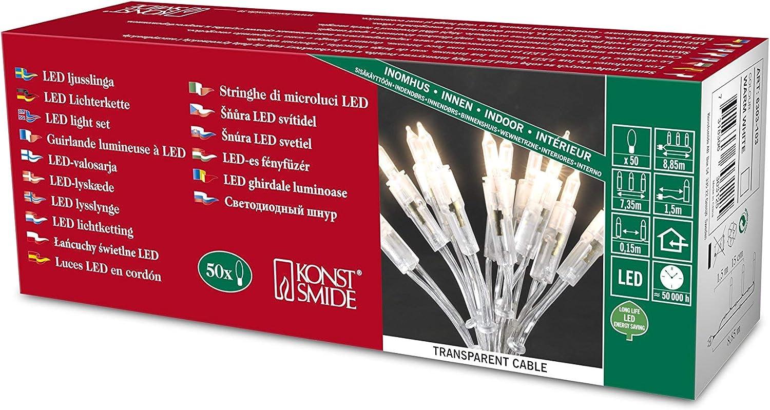 KONSTSMIDE No. 6303-103 LED Minilichterkette 50 warmweiße Dioden transparent Bild 1