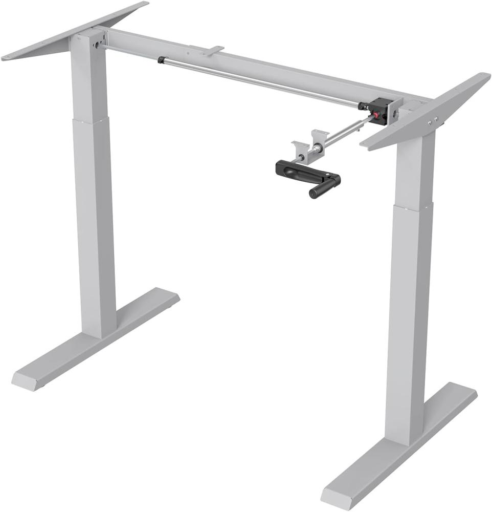 Ergo Office ER-402W Sitz-Steh-Schreibtisch Tischgestell Manuell Höhenverstellbarer Bürotisch max. 123cm Ergonomischer Tisch Belastbar bis 70kg (Weiß) Bild 1