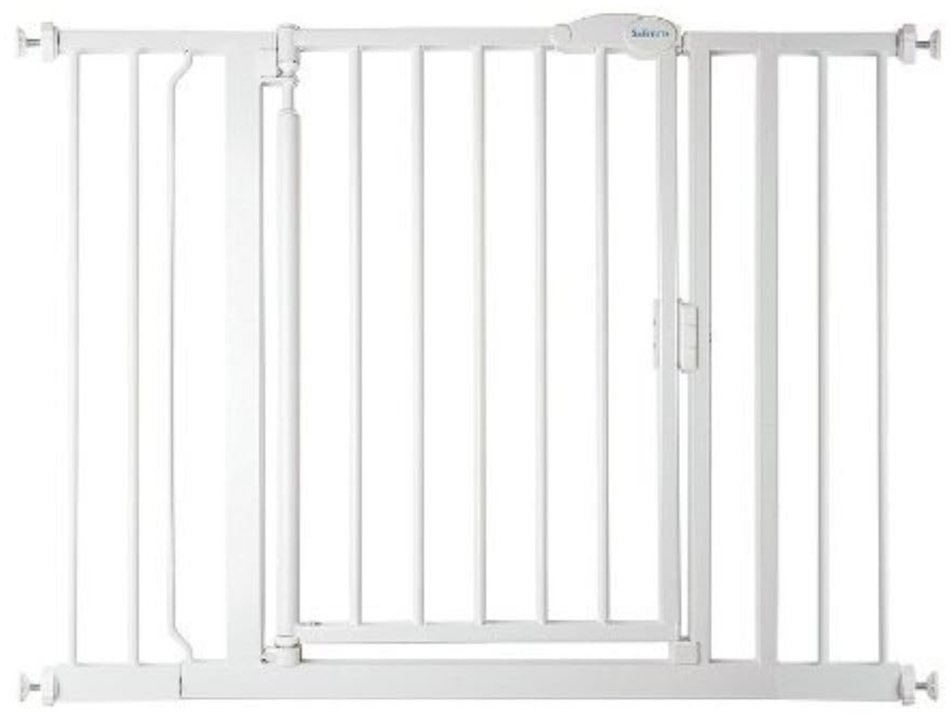 Safetots Druckmontage Selbstschließendes Treppengitter, 103.8cm - 110.8cm, Weiß, Automatisch Schließendes Babygitter, Sicherheitsbarriere für Kleinkinder, Einfache Installation Bild 1