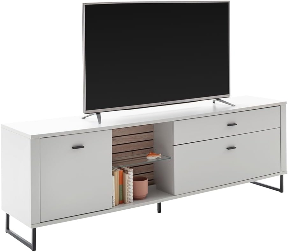 Lomadox Lowboard LAUREANA-05, Fernsehschrank TV-Element, 210cm, weiß mit Eiche Bild 1