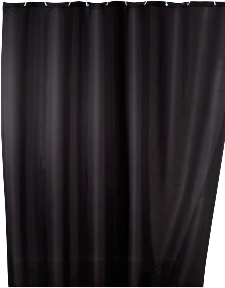 WENKO UNI Duschvorhang 180 x 200 cm, Schwarz, waschbar Bild 1