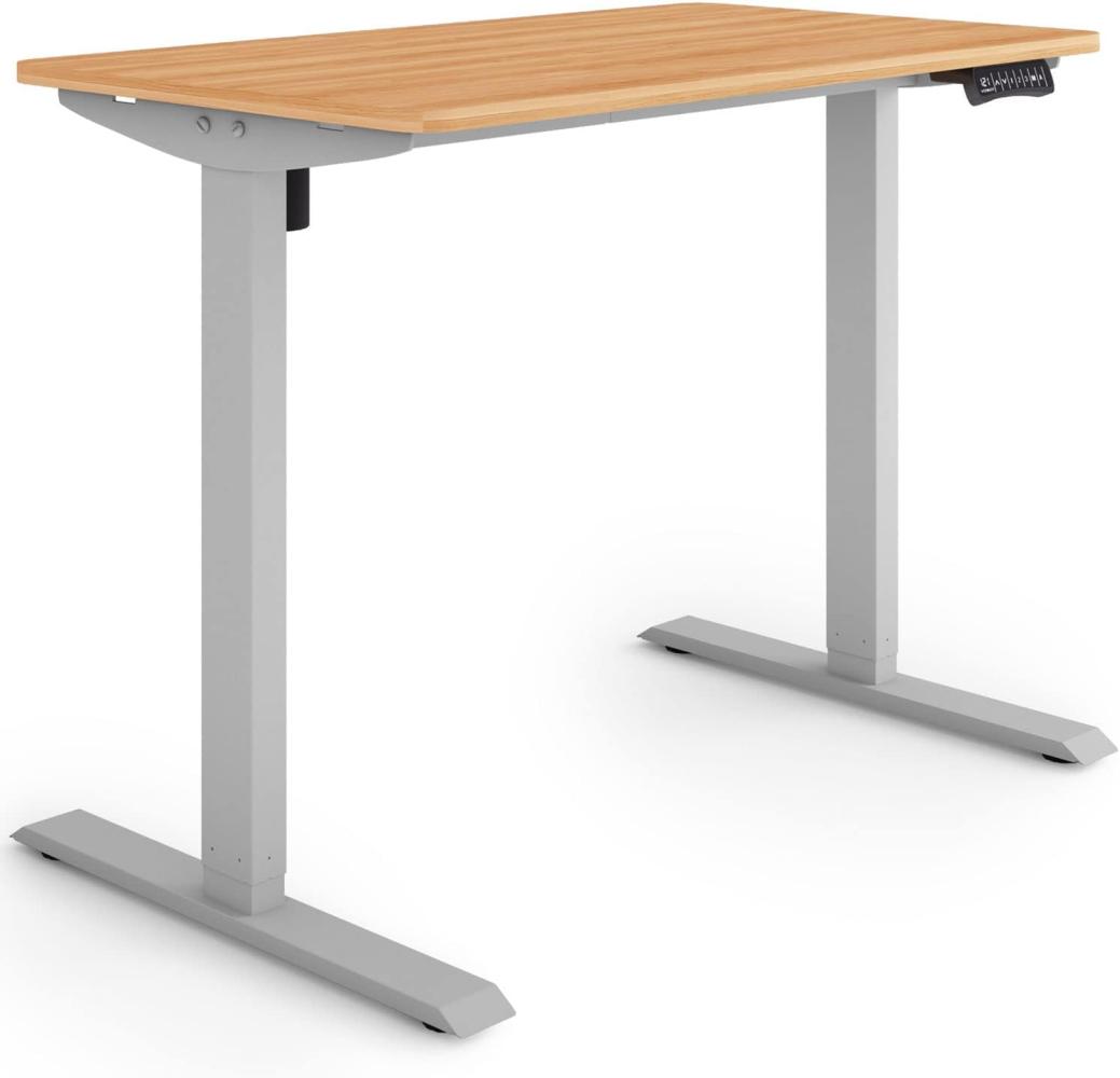 ESMART Germany ETX-121GM 100x60cm Ahorn Dekor Ergonomischer Steh-Sitz-Schreibtisch Stufenlos elektrisch höhenverstellbar 73,5-123,5cm 3X Memory Aktivitätserinnerung Soft-Start/Stopp Schnelle Montage Bild 1