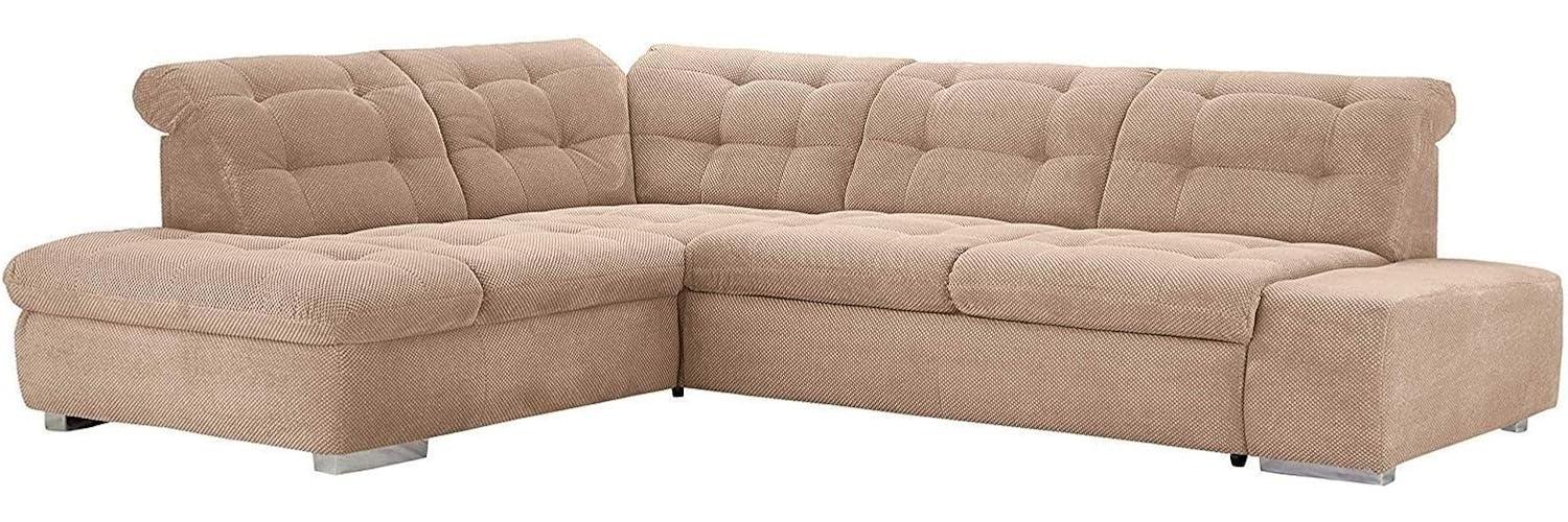 Cavadore Ecksofa Pales mit Kopfteilverstellung, Polsterecke im modernen Design, 280 x 75-84 x 227, Softstruktur Beige Bild 1