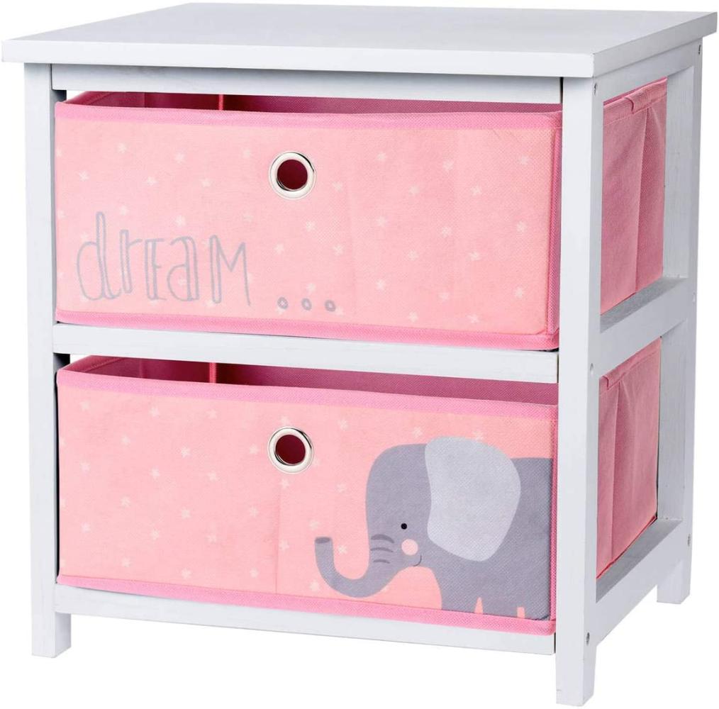 Home Styling Collection Kinderkommode, Rosa, mit 2 Fächern Bild 1