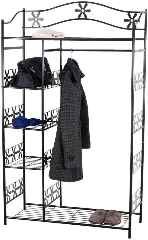 Metall-Garderobe Genf, Garderobenständer Kleiderschrank Metallregal 172x100x43cm ~ ohne Vorhang Bild 1