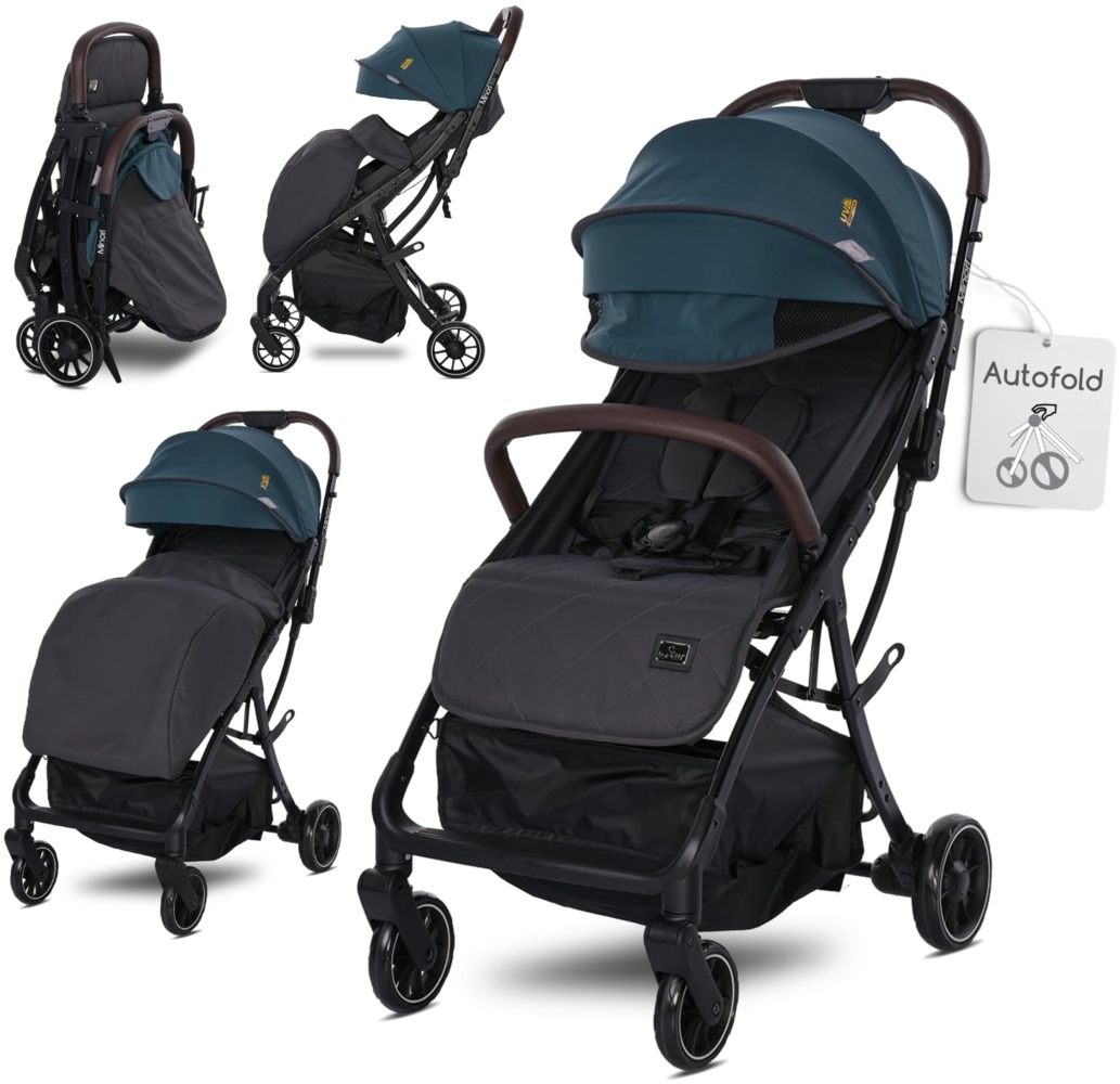 Lorelli Kinderwagen Buggy Minori faltbar PU-Räder Getränkehalter Fußabdeckung grün Bild 1