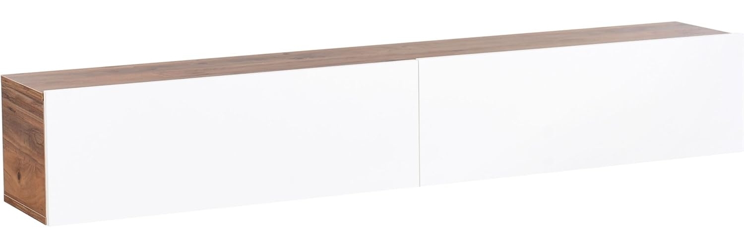 Wandmontierter TV-Schrank GLADSTONE Braun Weiß Bild 1