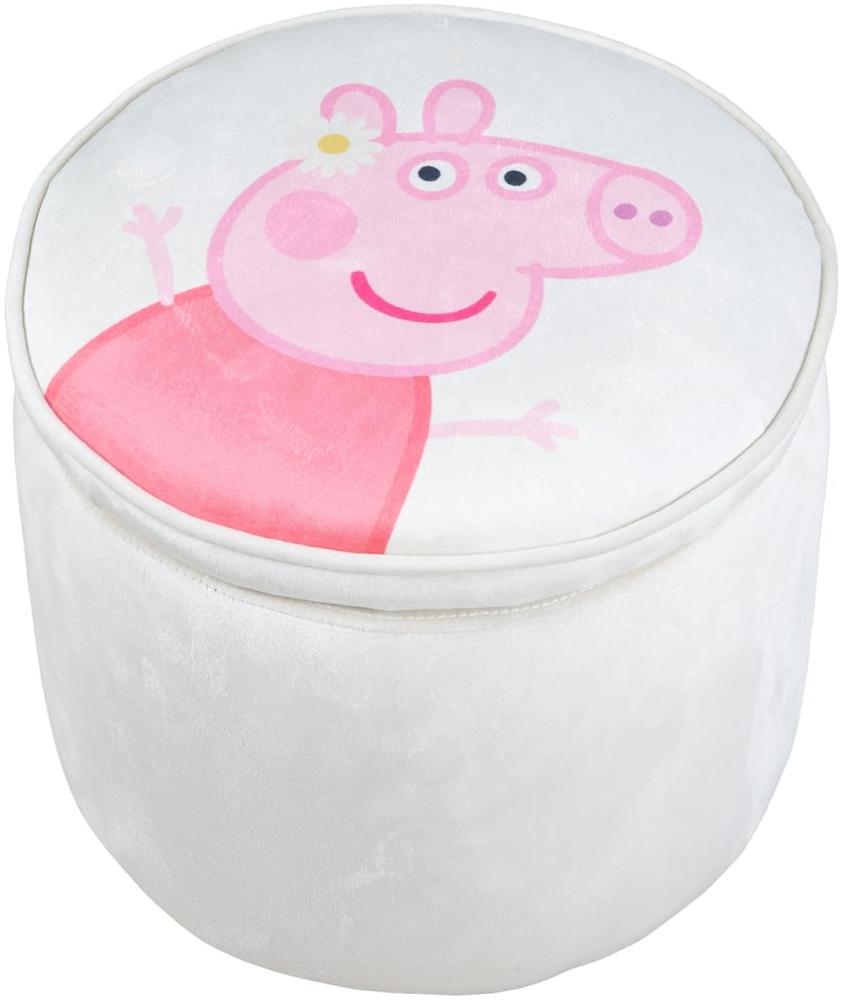 roba Kinderhocker im Peppa Pig Design - Polsterhocker rund in Beige / Rosa Bild 1