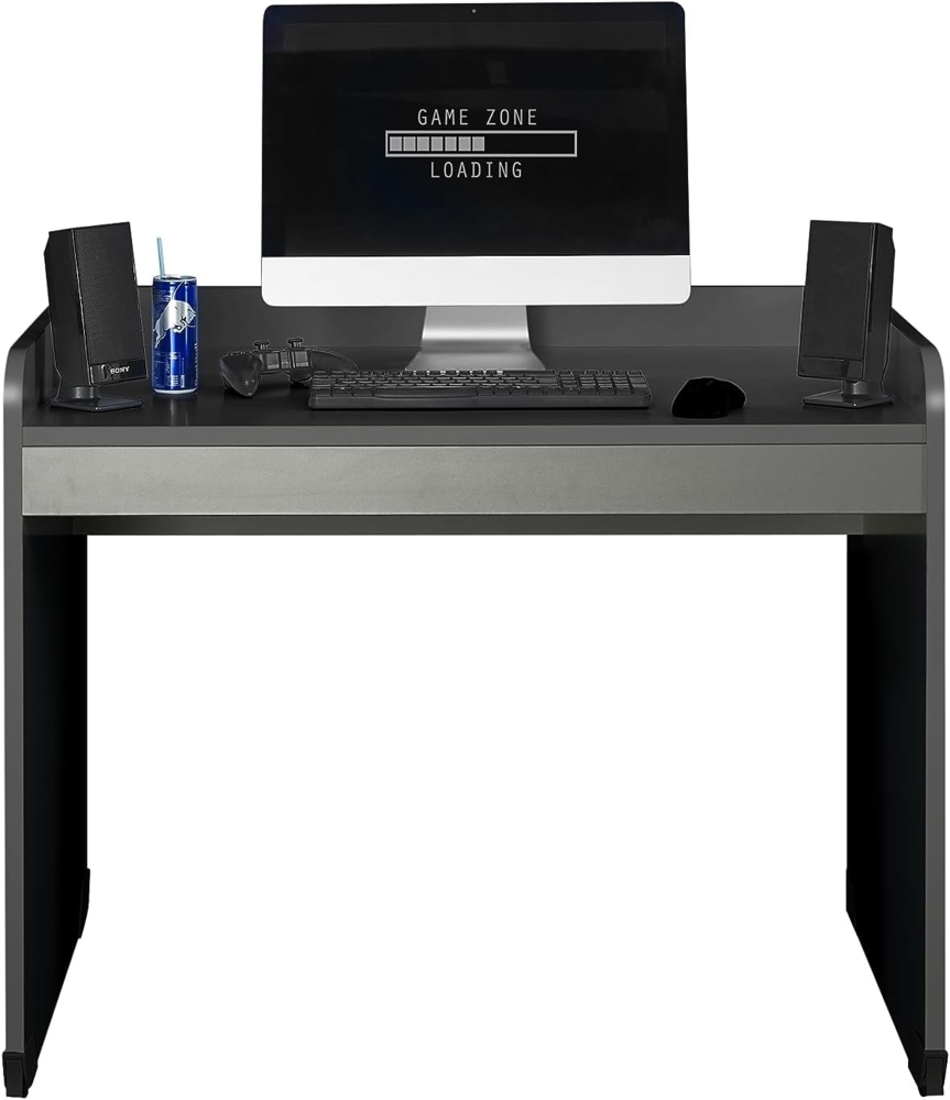 Kellon Gamingdesk Graphit - Gamingschreibtisch Computertisch rollbar, Jugendzimmerschreibtisch 104 x 84,5 x 72 cm Bild 1