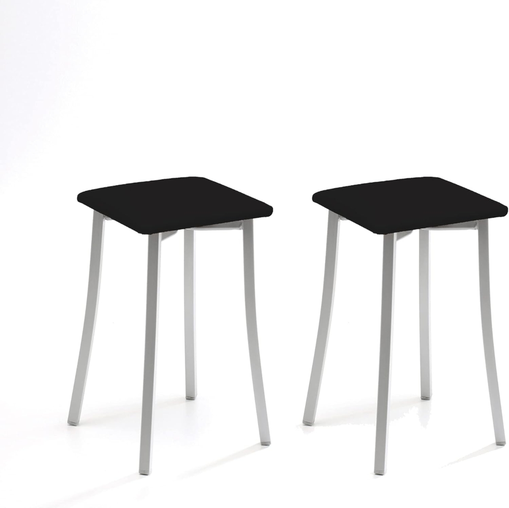 ASTIMESA Zwei Küchenhocker, Design: Kunstleder, Schwarz Bild 1