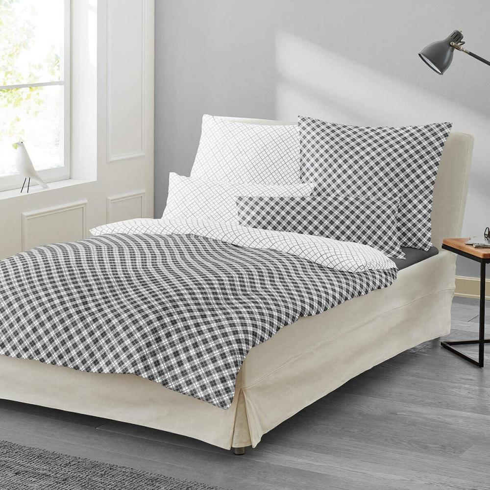 Irisette Mako-Satin Bettwäsche Set Bea 8254 grafit 135 x 200 cm + 1 x Kissenbezug 80 x 80 cm Bild 1