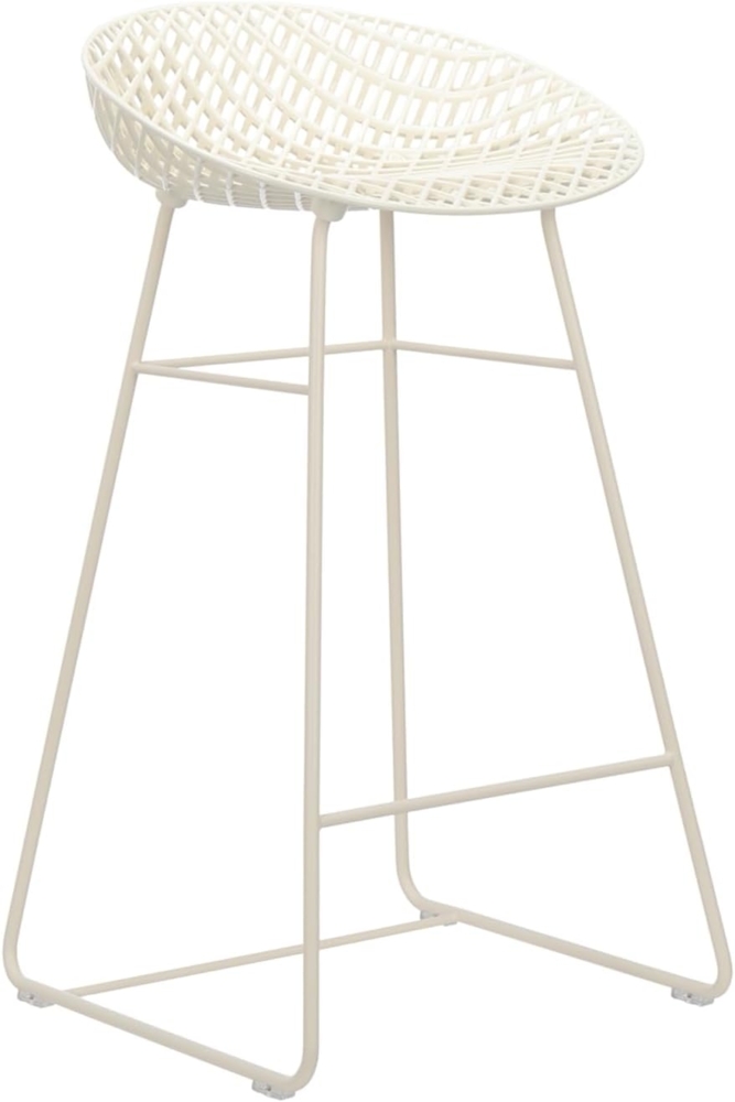 Kartell Smatrik Stool Outdoor, Barhocker, Weiß mit weißer Struktur Bild 1