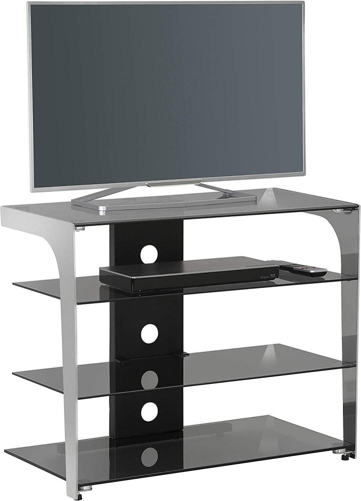 Maja TV Rack Metall chrom Rauchglas 80 x 65 x 40 cm Bild 1