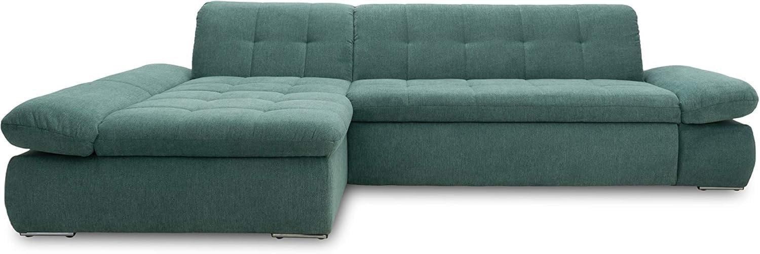Domo Collection Ecksofa Moric / Eckcouch mit Bett / Sofa mit Schlaffunktion in L-Form Couch mit Armlehnfunktion/ 300 x 172 x 80 cm / Schlafsofa in petrol grün Bild 1
