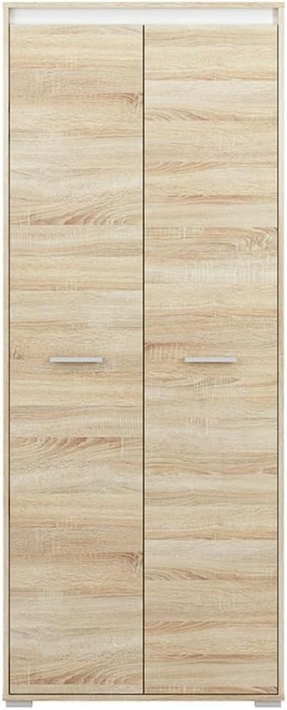 Kleiderschrank "Avo" Drehtürenschrank 80cm Sonoma Eiche weiß anthrazit Bild 1