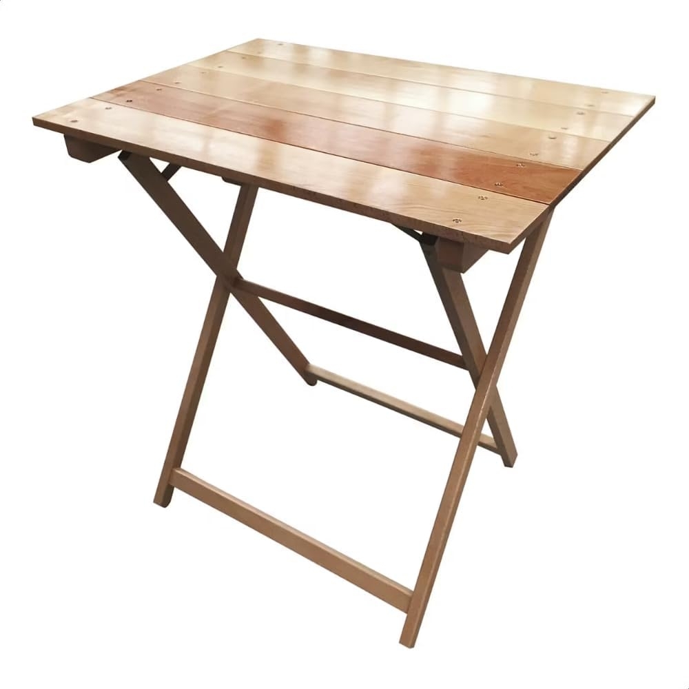Aranaz Flexi-Tisch mit Lamellen, faltbar und tragbar, für den Außenbereich, ideal für Balkon, Garten, Terrasse, Camping, Patio, Picknick und Veranstaltungen, Mehrzweck, Holz, Lack, 50 x 70 x 76 cm Bild 1