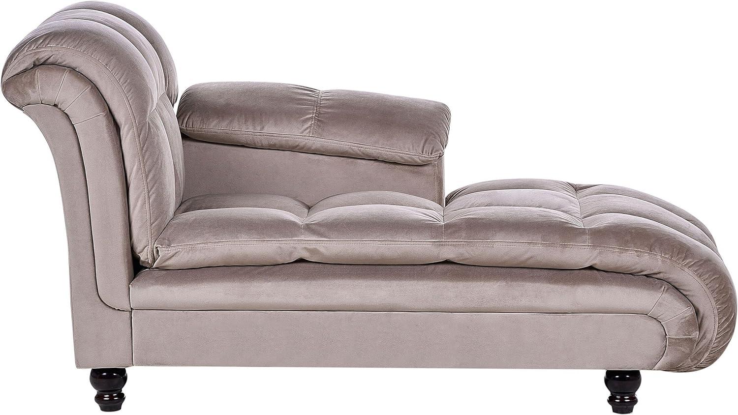 Chaiselongue Polsterbezug taupe linksseitig LORMONT Bild 1