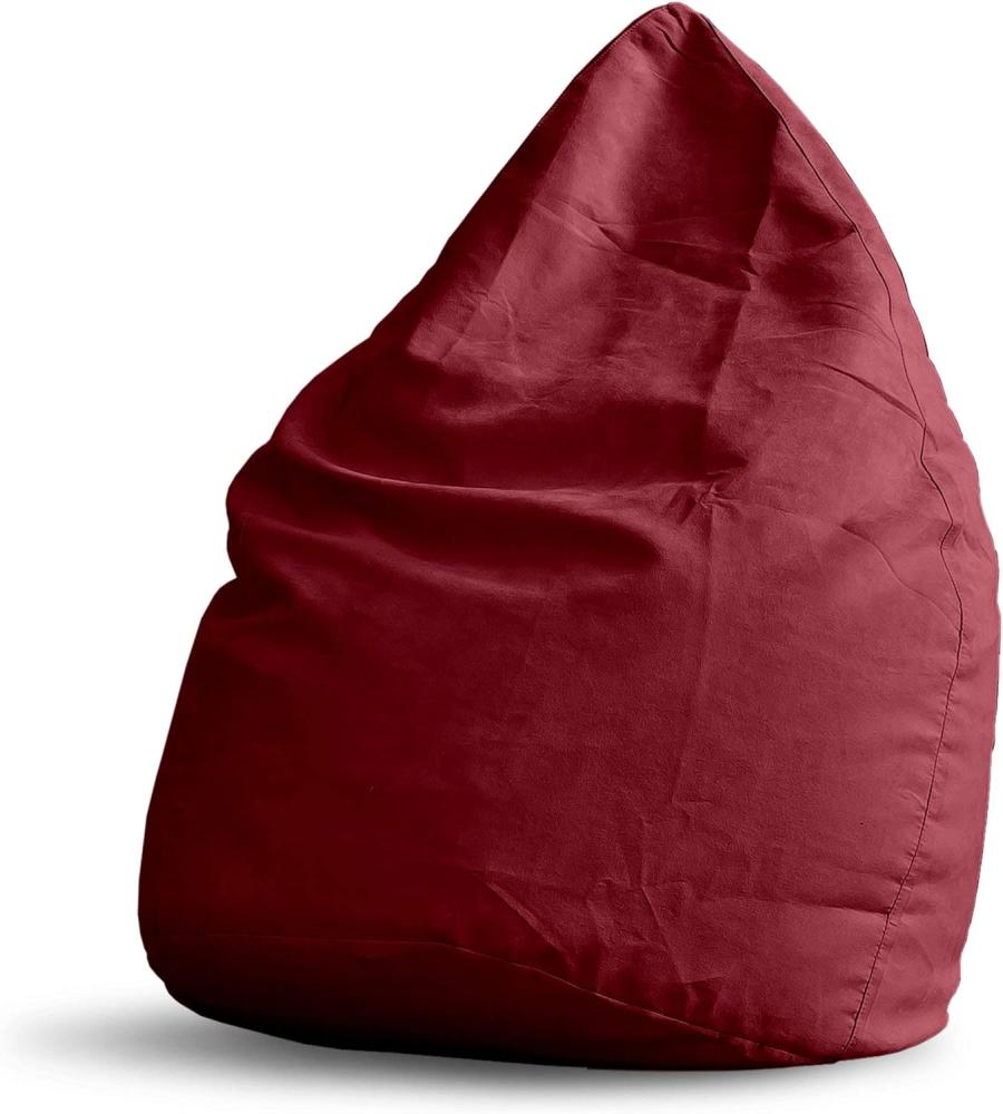 Lumaland Luxury XL Microvelours Sitzsack stylischer Beanbag 120L Füllung Rot Bild 1