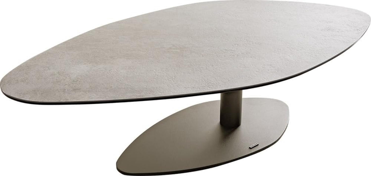 Couchtisch Vibana 140x80 cm Keramik Aspetto Concreto Betonfarbig Gestell Effektfinish Titan Bild 1
