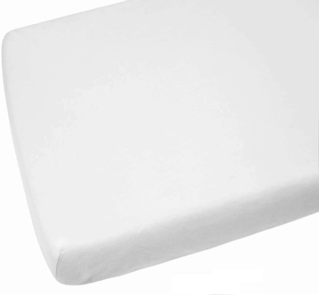 Dudu N Girlie Spannbetttuch für Kinderbett, 100% Baumwolljersey, 70x140 cm, Weiß Bild 1