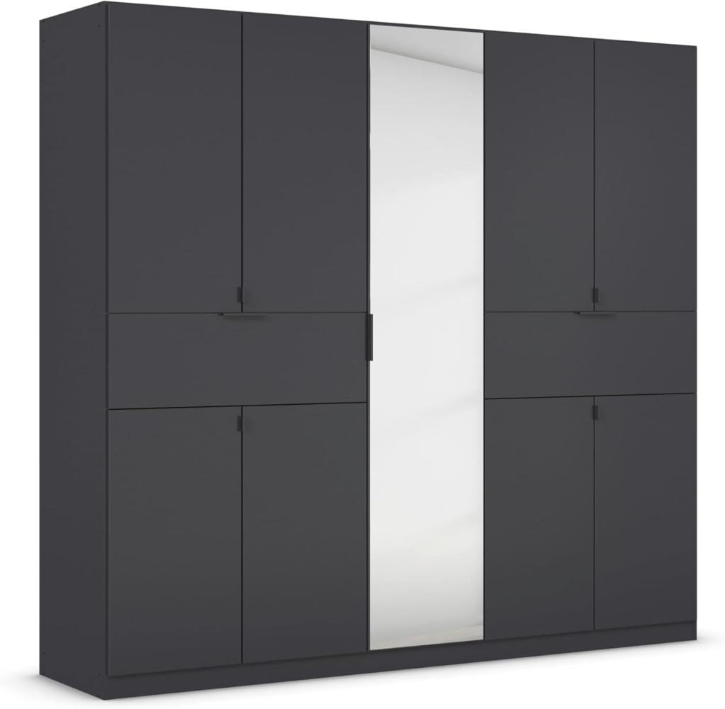 rauch Kleiderschrank, Drehtürenschrank TICAO, 9-türig, 1 Spiegeltüre, 2 Schubkästen, inkl. Türdämpferset, Grau metallic, 226x210x54cm Bild 1