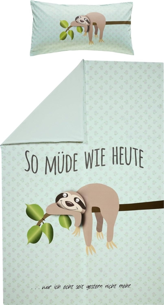 Erwin Müller Kinderbettwäsche Wendebettwäsche "Faultier", Renforcé, Tiermotiv Bild 1