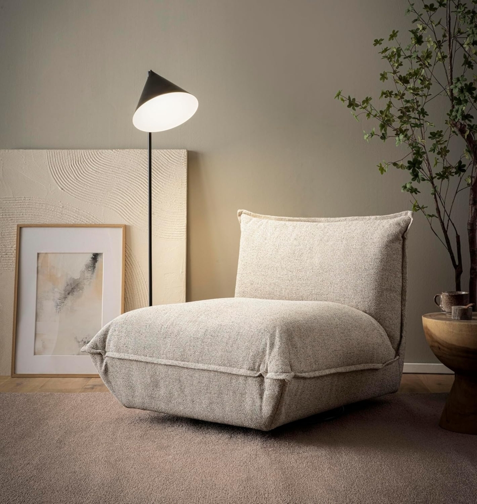 DOMO. collection Sessel Amira, Polstersessel mit Taschenfederkern und Drehfunktion, Loungesessel, 78 x 105 x 76 cm (BxTxH), beige-petrol Bild 1