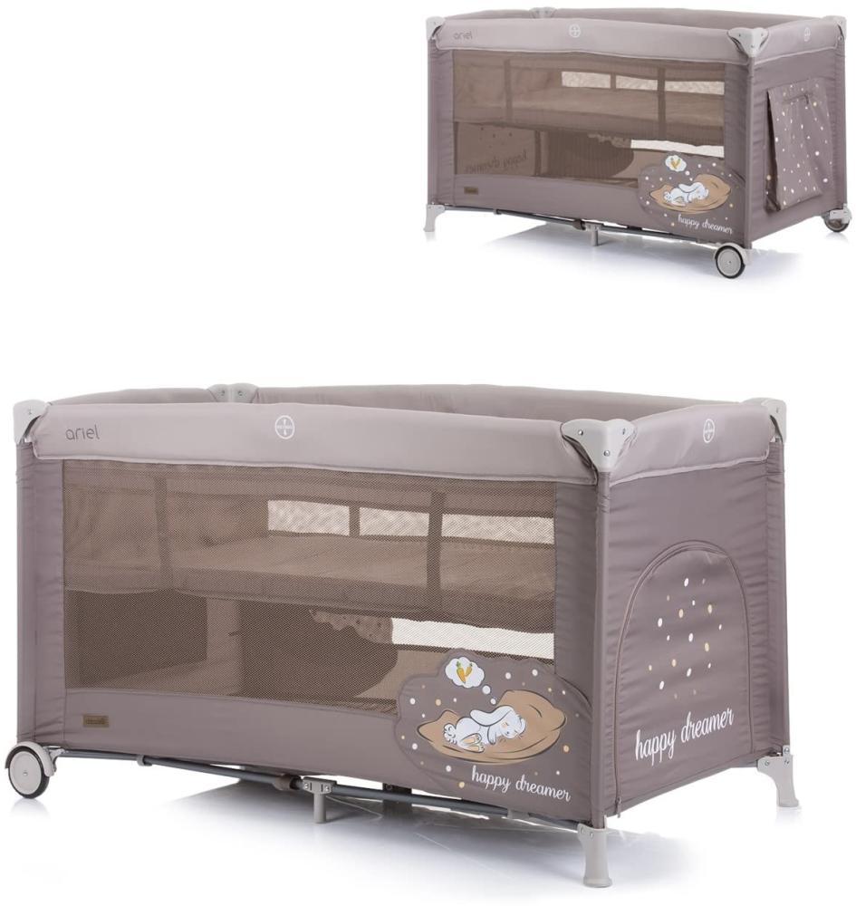Chipolino Reisebett Ariel, 2 Ebenen, Tragetasche, Seiteneingang, Seitentasche braun Bild 1