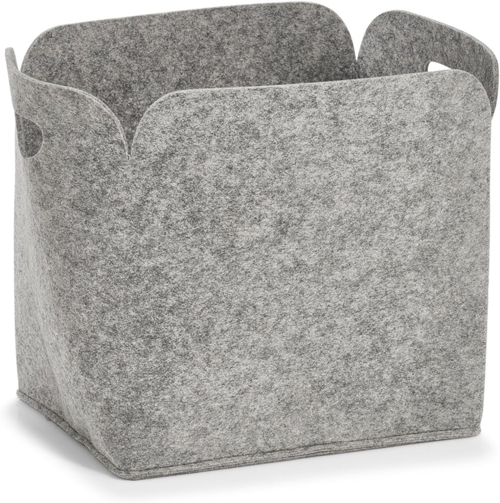 ZELLER PRESENT Aufbewahrungskorb Filz 36x28x36cm grau 110707 Bild 1