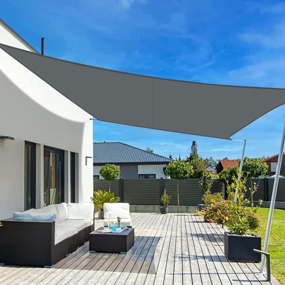 LOVE STORY Sonnensegel Wasserdicht 2. 5x3. 5m Rechteckig PES Polyester Sonnenschutz Windschutz Balkon Terrasse 95% UV-Schut,für Balkon Garten,Anthrazit Bild 1