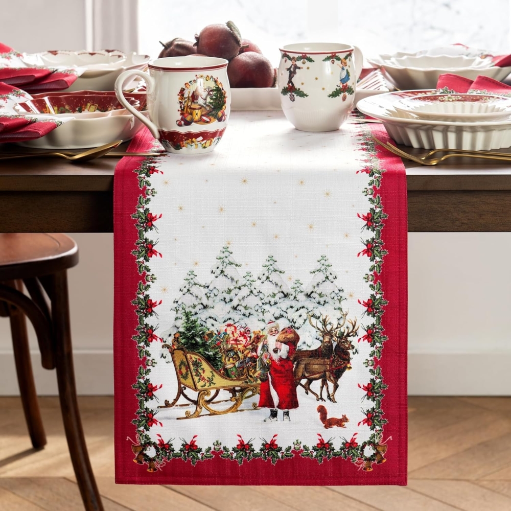 Elrene Home Fashions Villeroy & Boch Toy's Fantasy Holiday Tischläufer, 33x178 cm, Mehrfarbig Bild 1