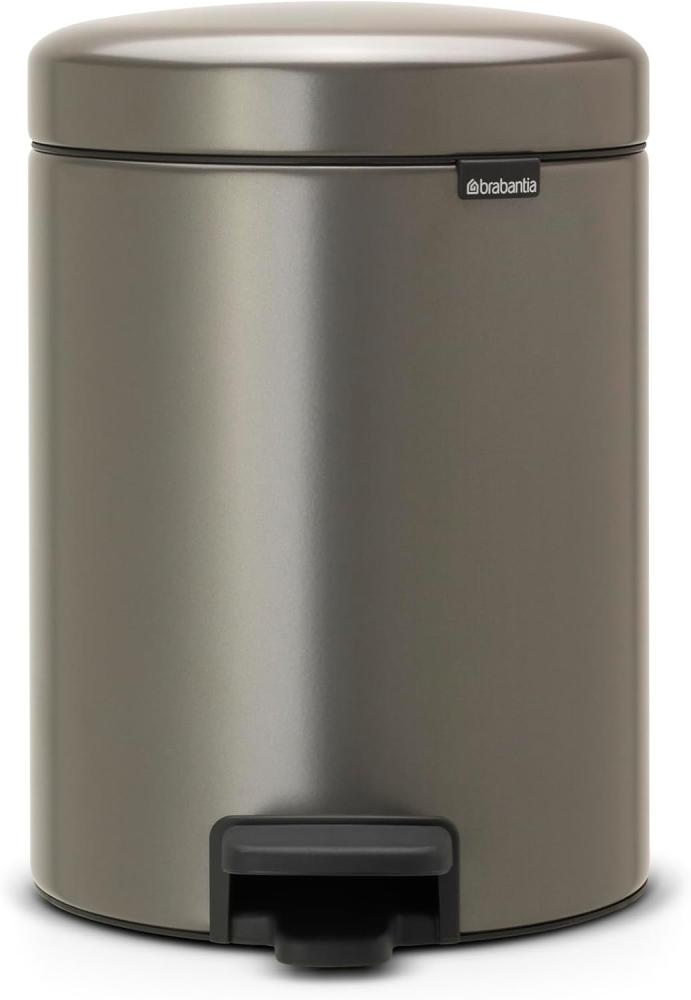 Brabantia Newicon Treteimer, Mülleimer, Abfalleimer, Platinum, 5 L, 112683 Bild 1