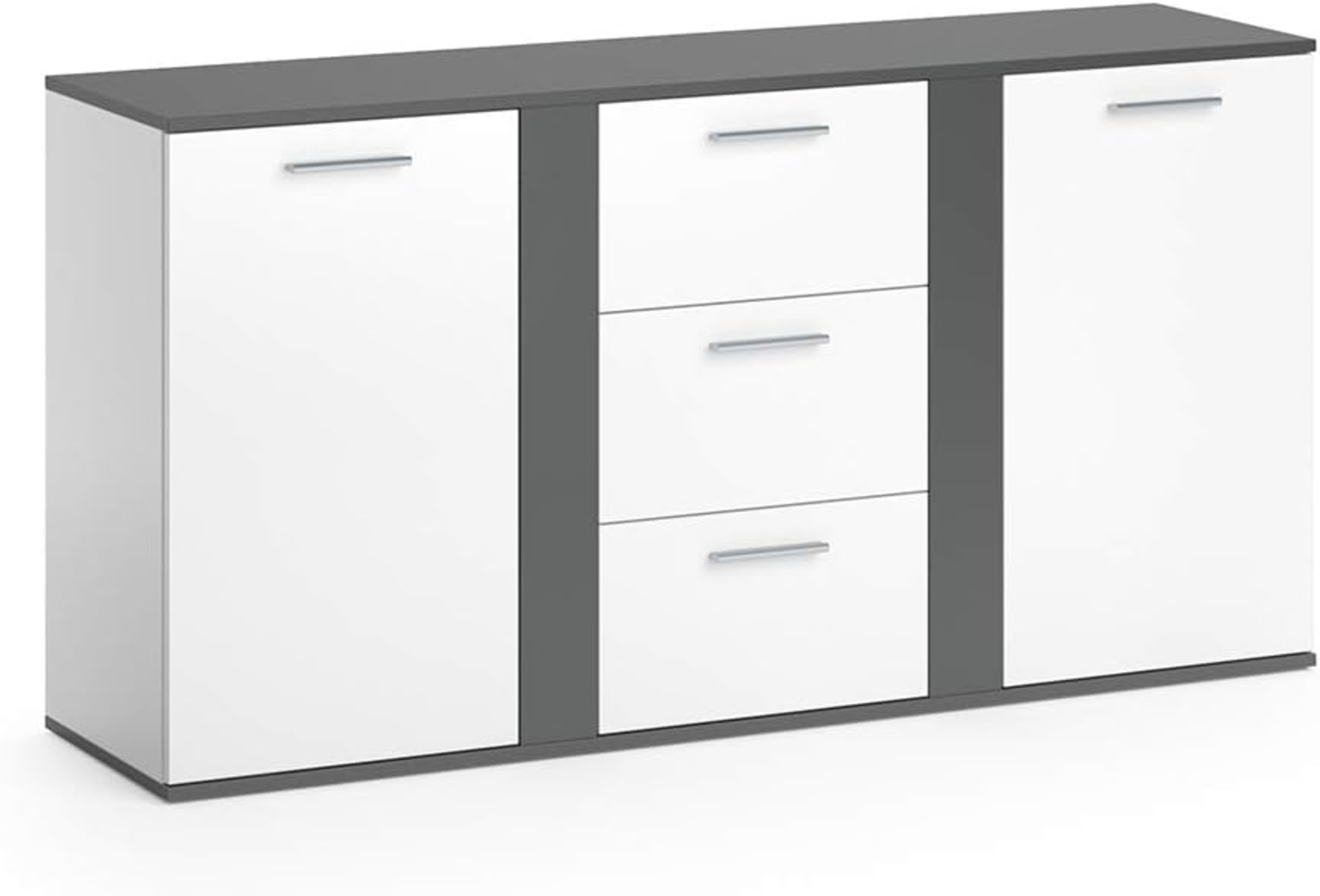 Kommode Novelli Anthrazit 40 x 80 cm mit Schubladen Vicco Bild 1