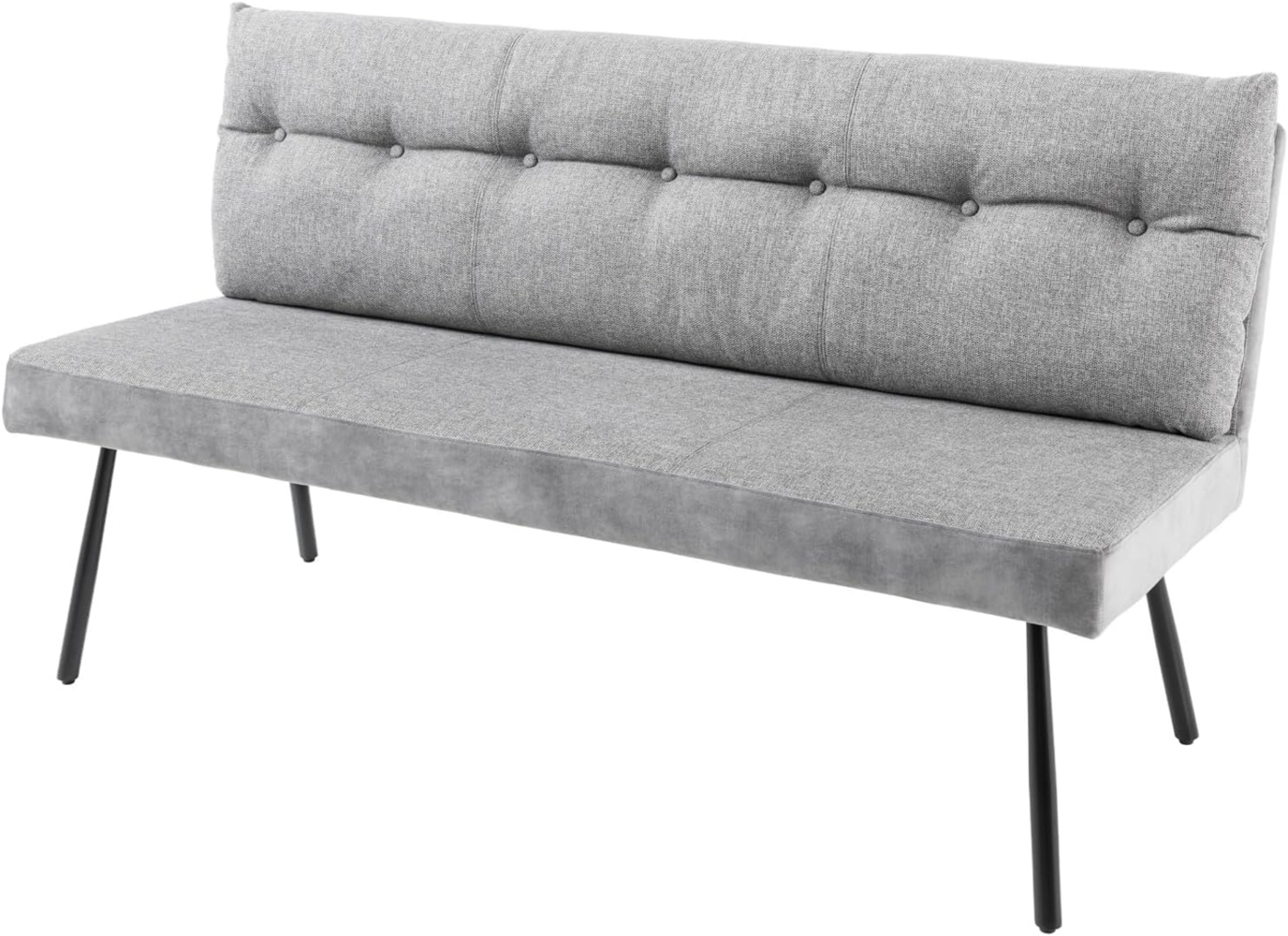 riess-ambiente Sitzbank BIG GEORGE 160cm grau / schwarz (Einzelartikel, 1-St), Samt · Strukturstoff · mit Lehne · Metall· Federkern · Modern Design Bild 1