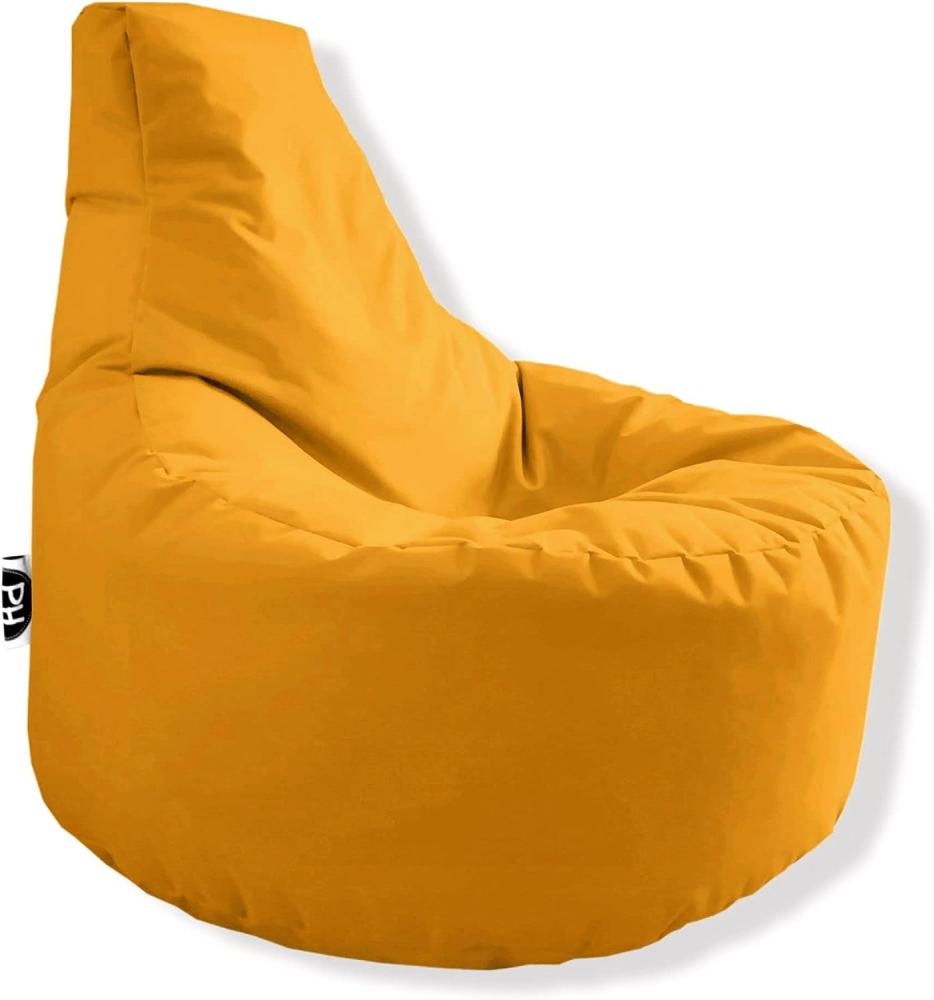 Patchhome Gamer Kissen Lounge Kissen Sitzsack Sessel Sitzkissen In & Outdoor geeignet fertig befüllt | Gelb - Ø 75cm x Höhe 80cm - in 2 Größen und 25 Farben Bild 1