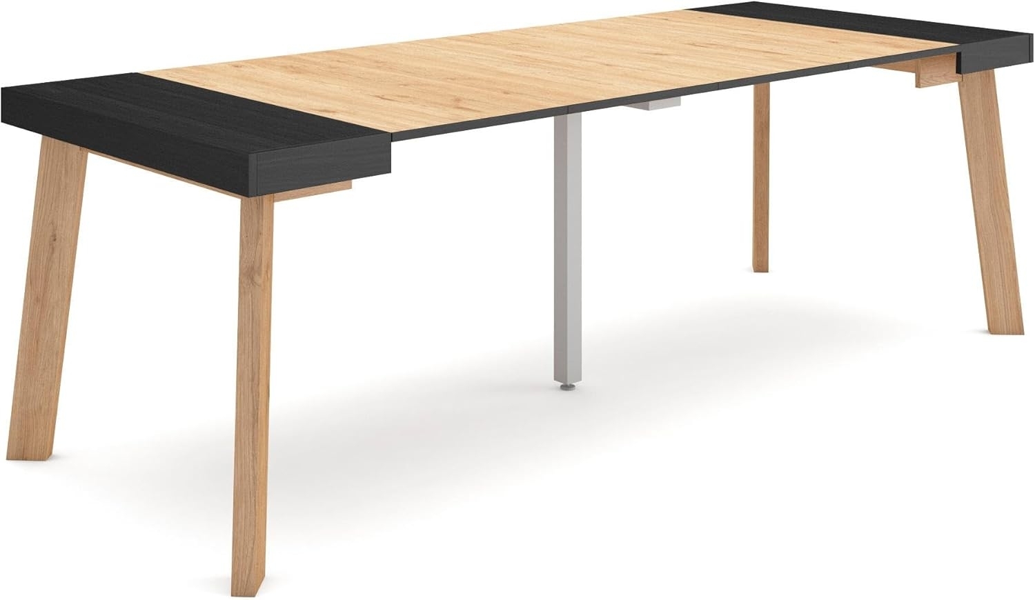 Skraut Home | Ausziehbarertisch | Multifunktionaler ausziehbarer | 220 | Für 10 Gäste | Hölzerne Beine | Moderner Stil | Schwarz Eiche Bild 1