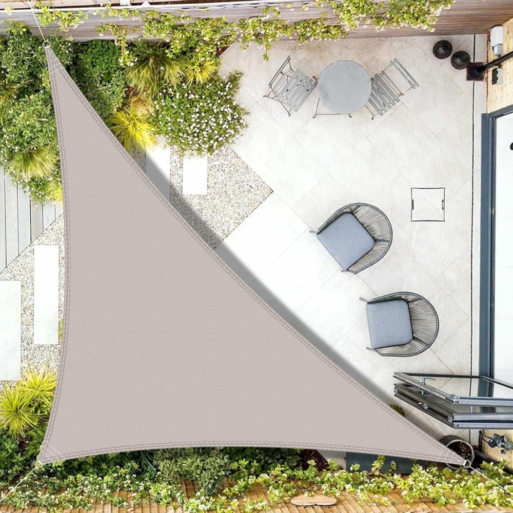 AXT SHADE Sonnensegel Wasserdicht Dreieck Rechtwinklig 3 x 3 x 4,25 m Wetterschutz Sonnenschutz PES Polyester mit UV Schutz für Terrasse Balkon Garten-Taupe Bild 1