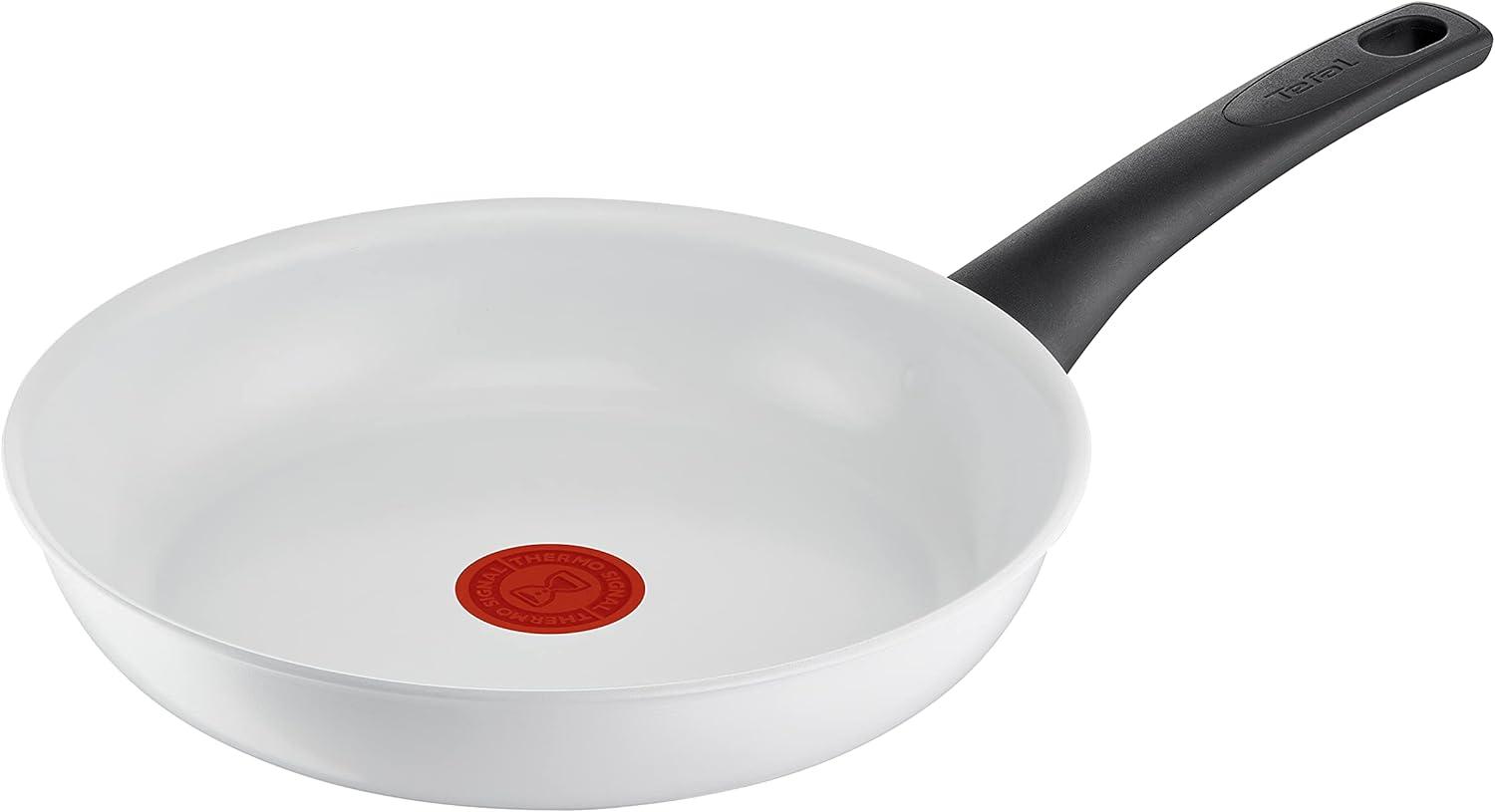 Tefal C41702 Ceramic Control Bratpfanne 20 cm | sichere Keramikversiegelung | Thermo-Signal Temperaturindikator | leichte Reinigung | induktionsgeeignet | Weiß Bild 1