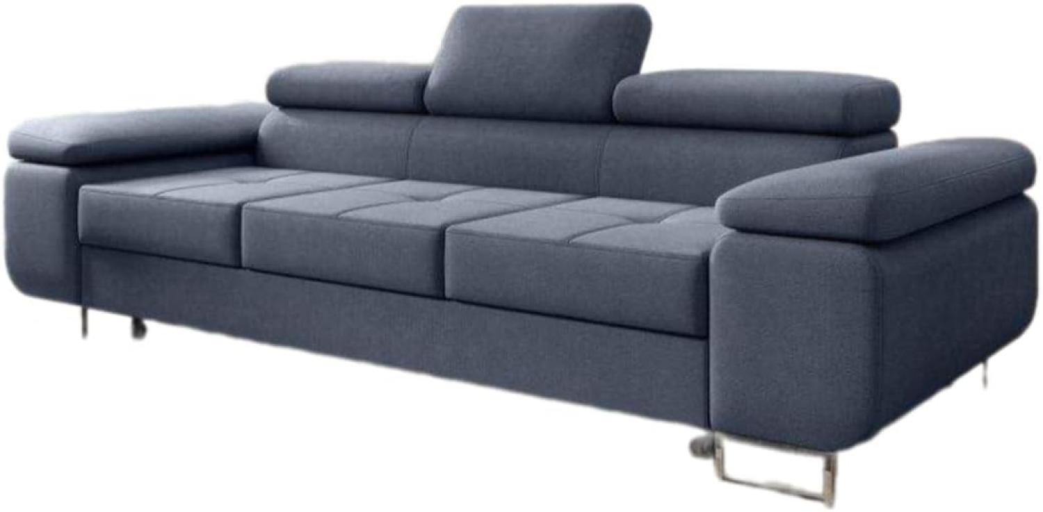 Designer Sofa Triora mit Schlaffunktion (Stoff) Blau Bild 1