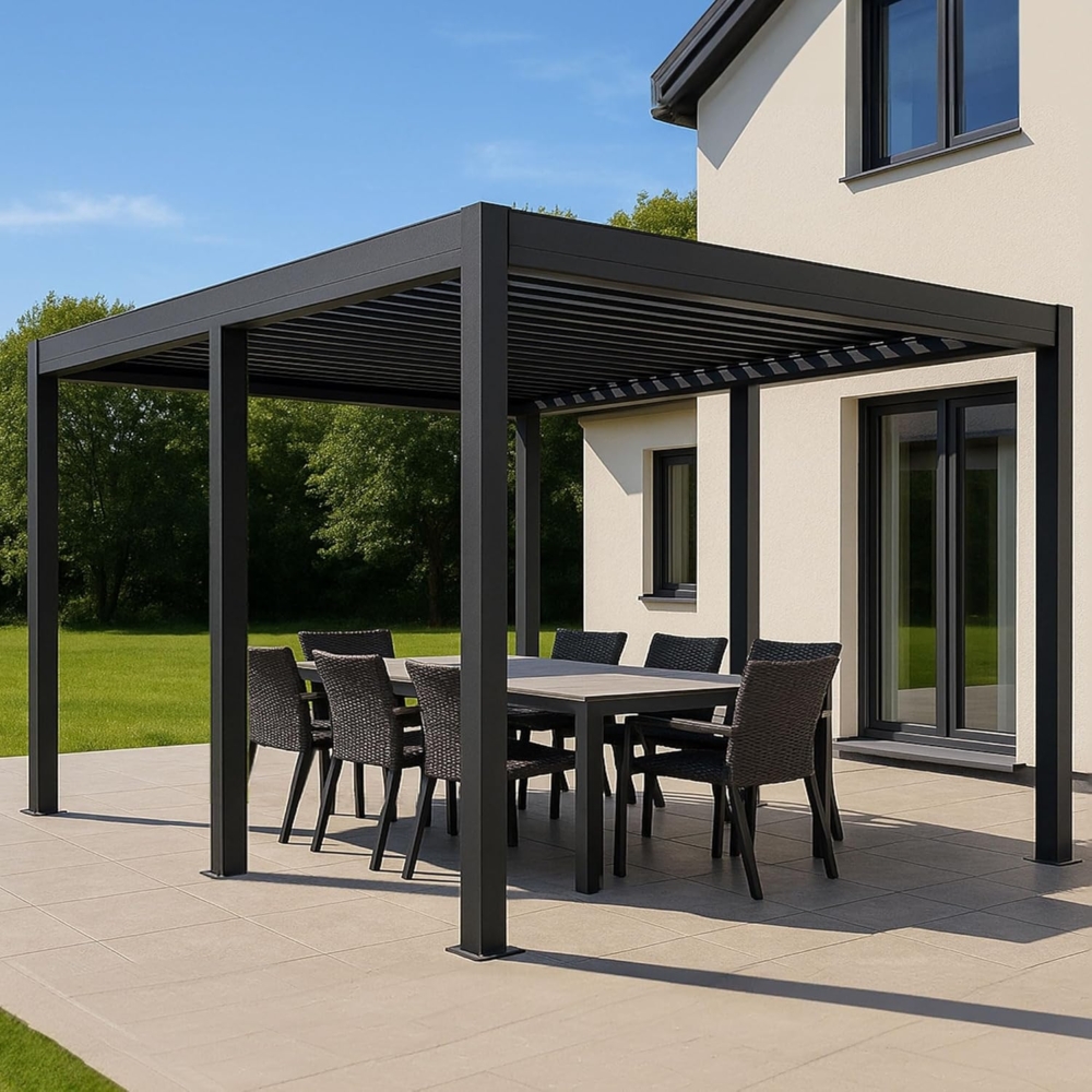 Osoltus 'Bioclimatic' Lamellen-Pergola, Aluminium anthrazit, 4x3 m Bild 1