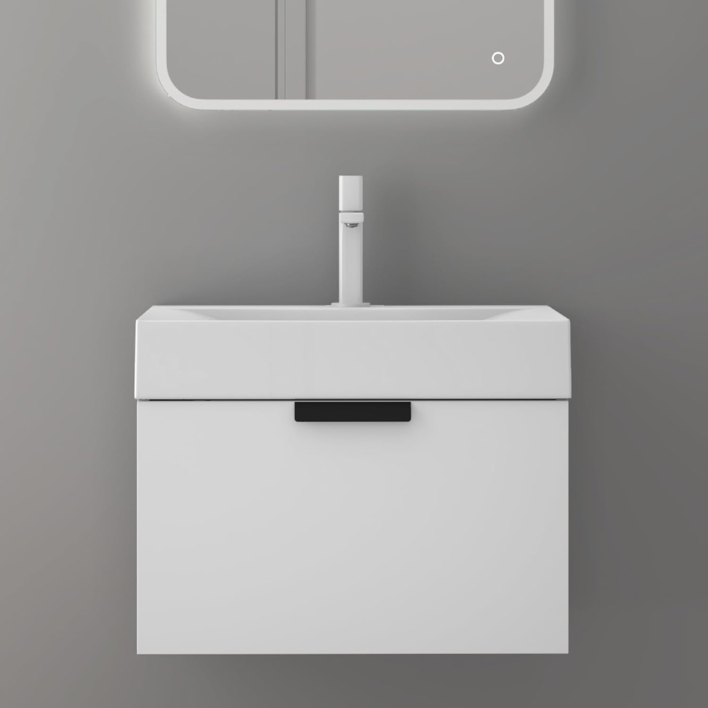 doporro Badmöbel-Set Design Waschtisch-Unterschrank Soft-Close Badschrank-Set Lonato, Soft-Close Mechanismus Bild 1