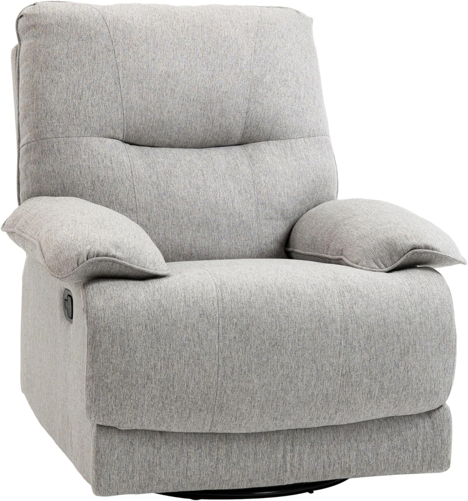 HOMCOM Relaxsessel Recliner Sessel, Stoff Recliner Stuhl mit Beinauflage (Fernsehsessel, 1-St, Liegesessel), für Wohnzimmer, Hellgrau Bild 1