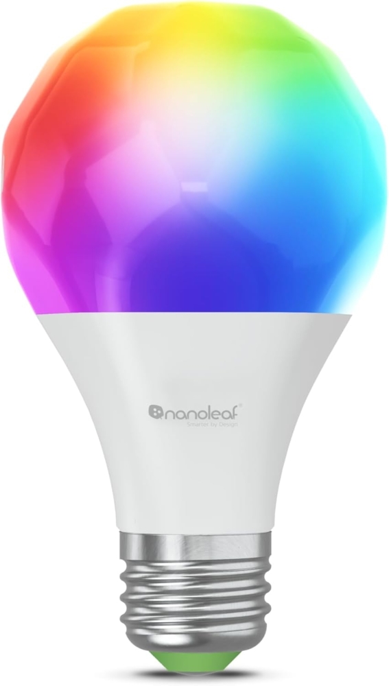 Nanoleaf Matter Essentials Glühbirne, Smarte RGBW E27 LED Lampe - Matter über Thread, Bluetooth 16 Mio. Farben LED Lampe, Bildschirm Sync, Funktioniert mit Google Home Apple, Deko und Gaming Bild 1