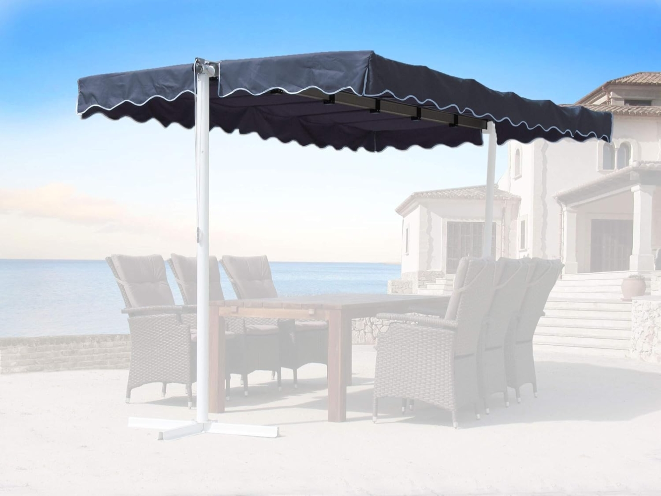 Quick Star Standmarkise Ersatzdach Markise Dubai Grau (1x Ersatzdach ohne Gestänge) Farbe: Grau RAL 7012 Bild 1