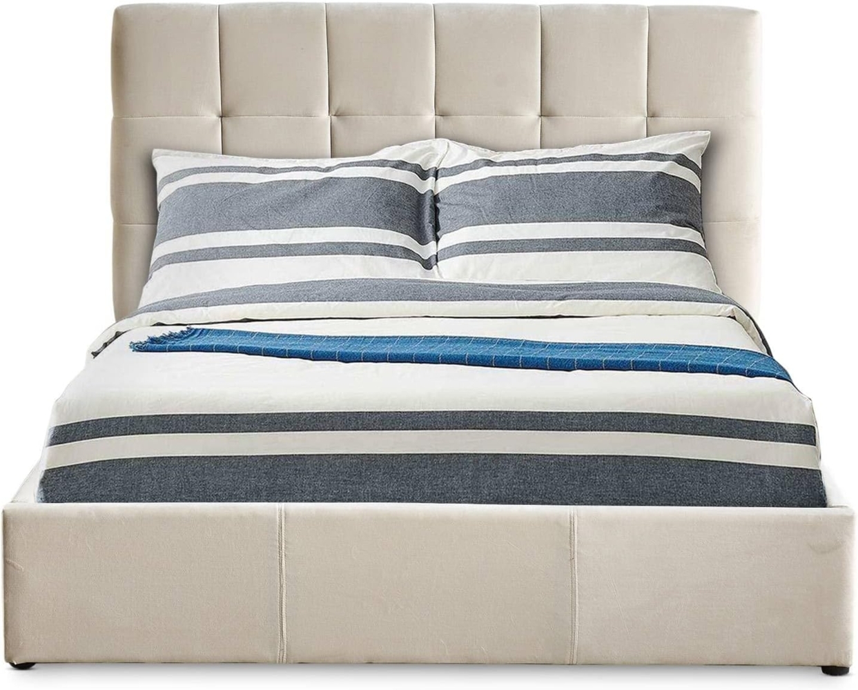 Menzzo Bett, Beige, 189 x 217 x 106 cm Bild 1