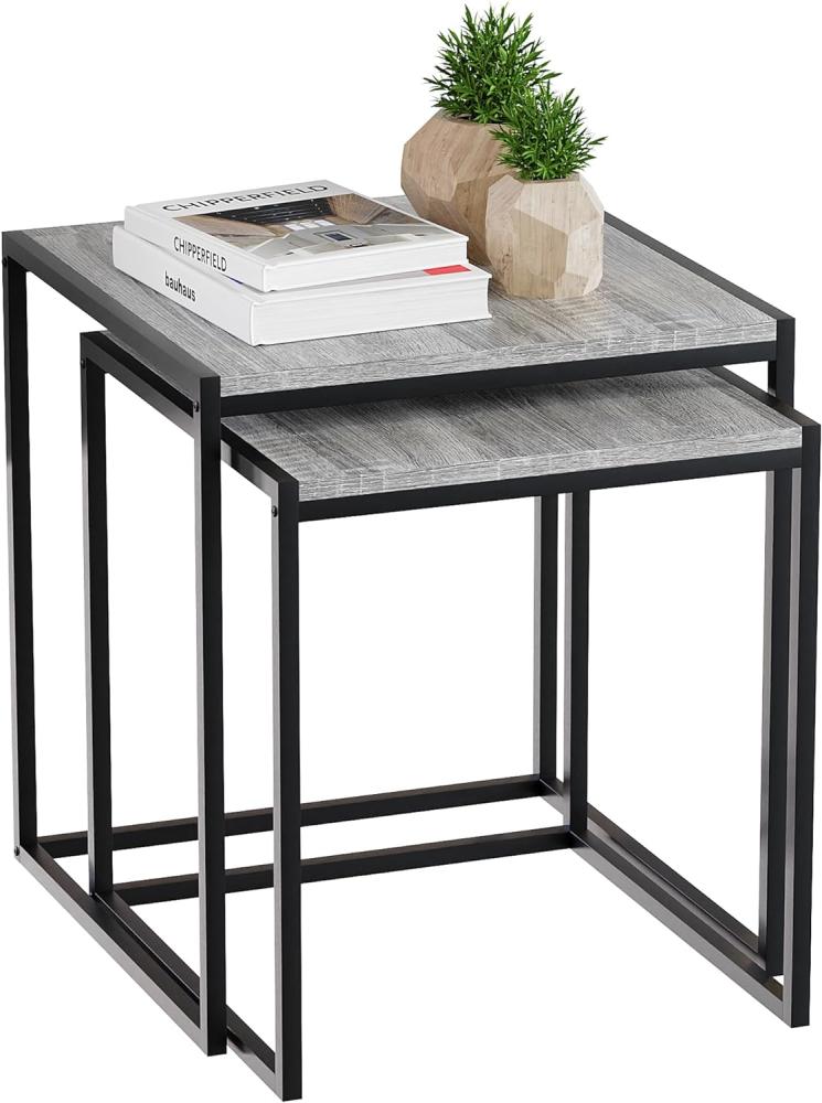 Vida Designs Brooklyn Beistelltische, Holzwerkstoff, Grau, Nest of 2 Tables Bild 1