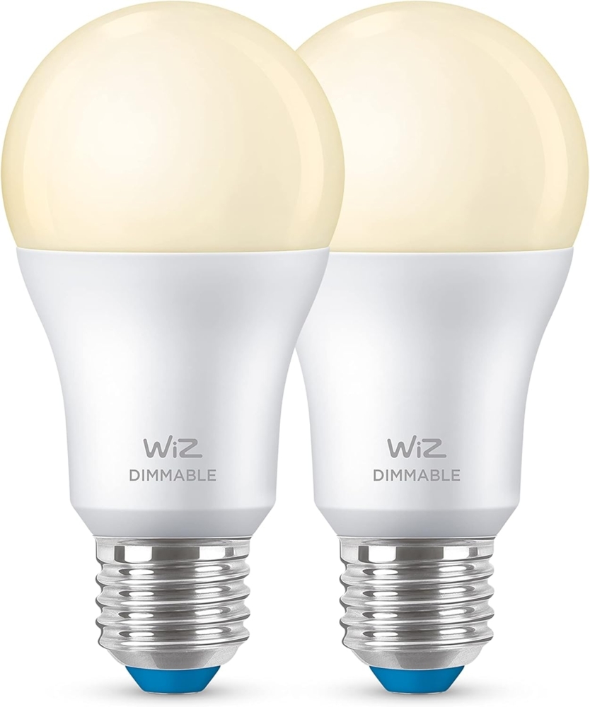 WiZ LED Energiespar Glühbirnen 2er Pack E27 WiFi steuerbar 60W warmweiß Bild 1